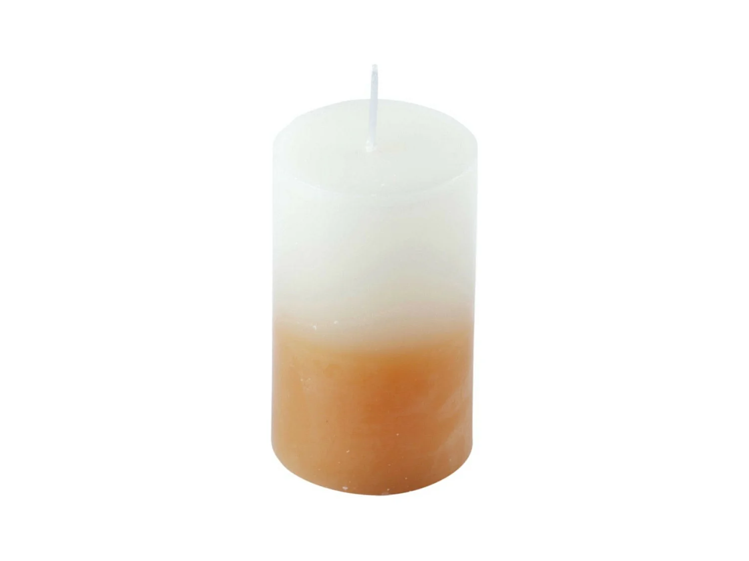 Bougie Pilier Tie and Dye "Arty" 8cm Blanc & Semoule