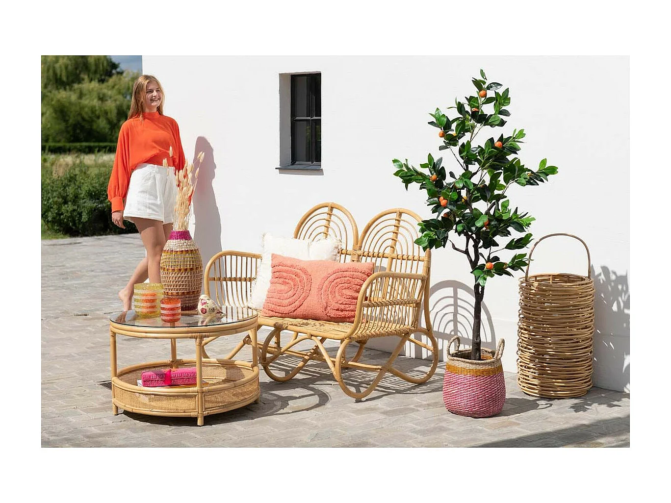 Photophore Design en Verre "Lignes" 15cm Jaune