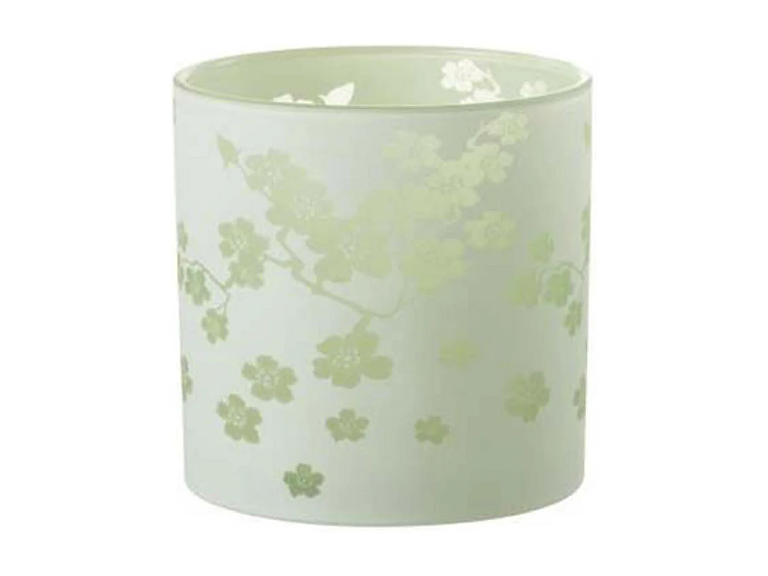 Photophore Design en Verre "Fleurs" 15cm Vert
