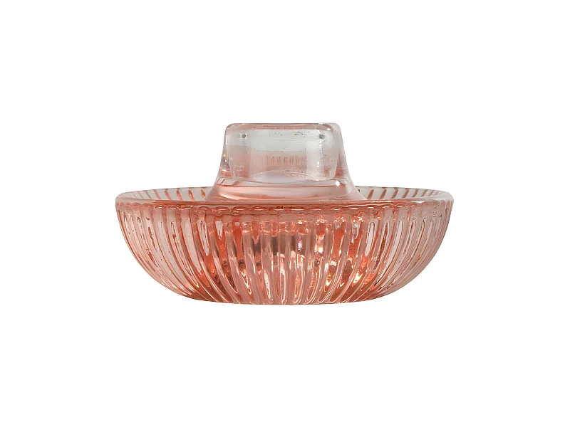 Photophore Cannelé Réversible "Arty" 5cm Blush