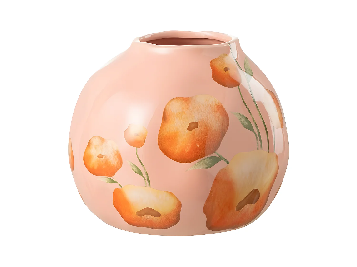 Vase Déco Poterie "Bloem" 17cm Saumon