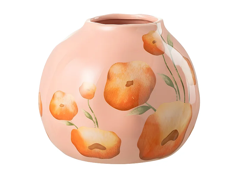 Vase Déco Poterie "Bloem" 17cm Saumon