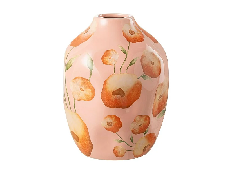 Vase Déco Poterie "Bloem" 21cm Saumon