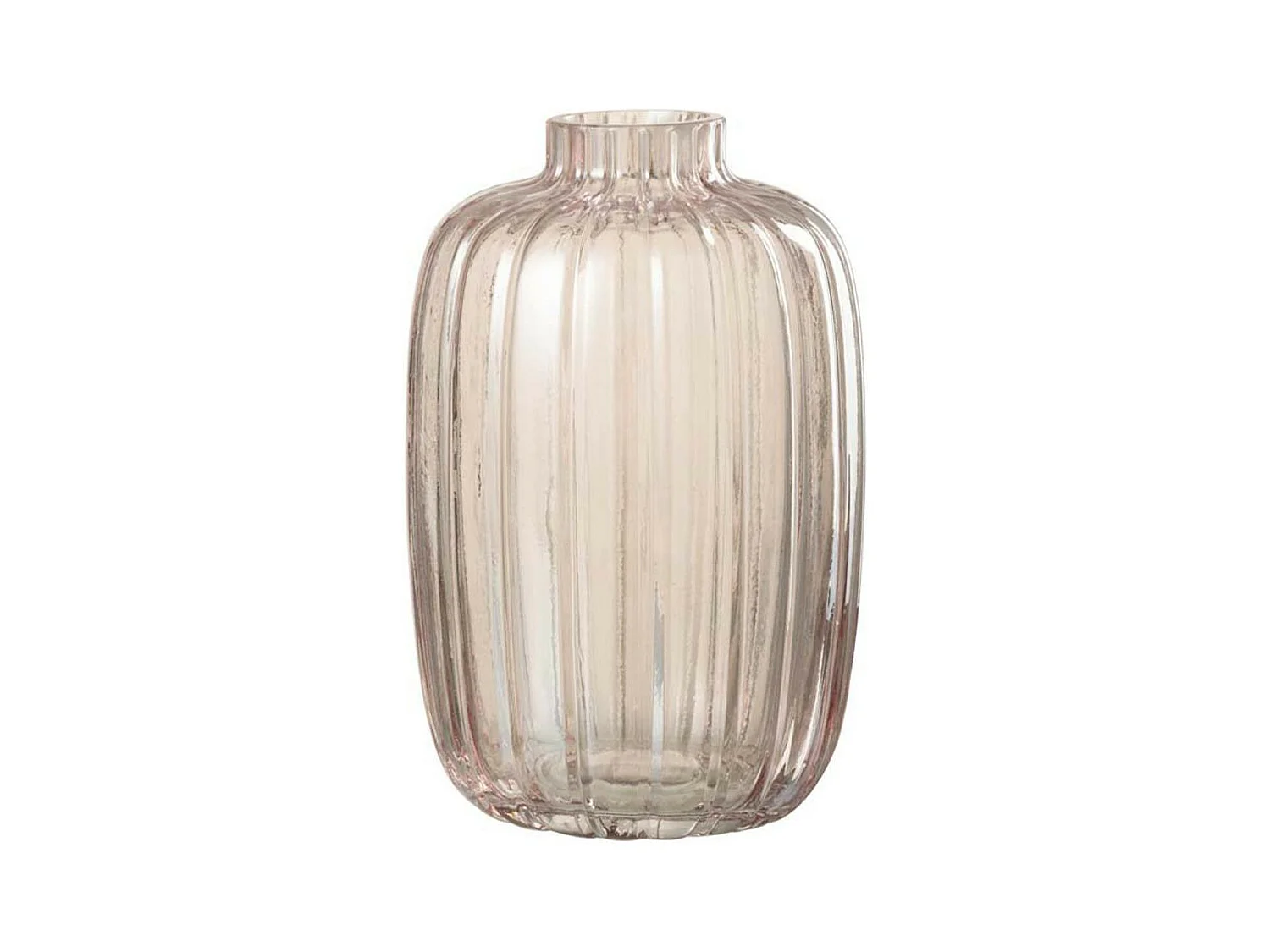 Vase Design en Verre "Lignes" 20cm Rose