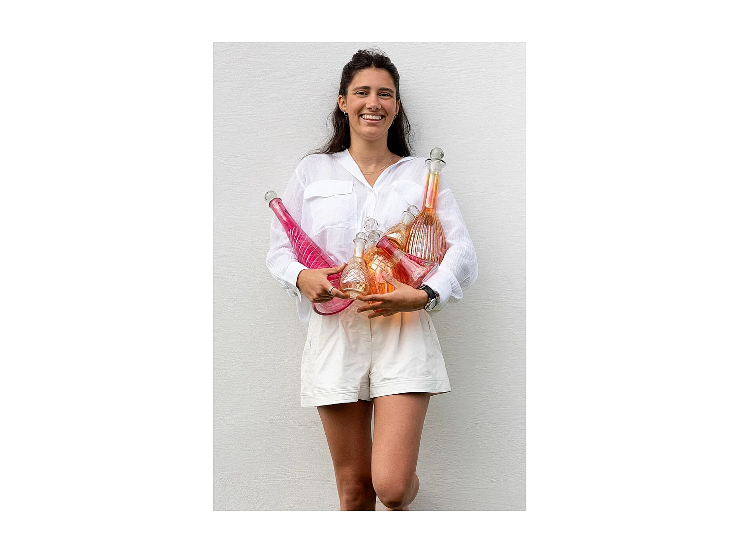 Carafe en Verre Tiges "Anastasia" 42cm Rouge