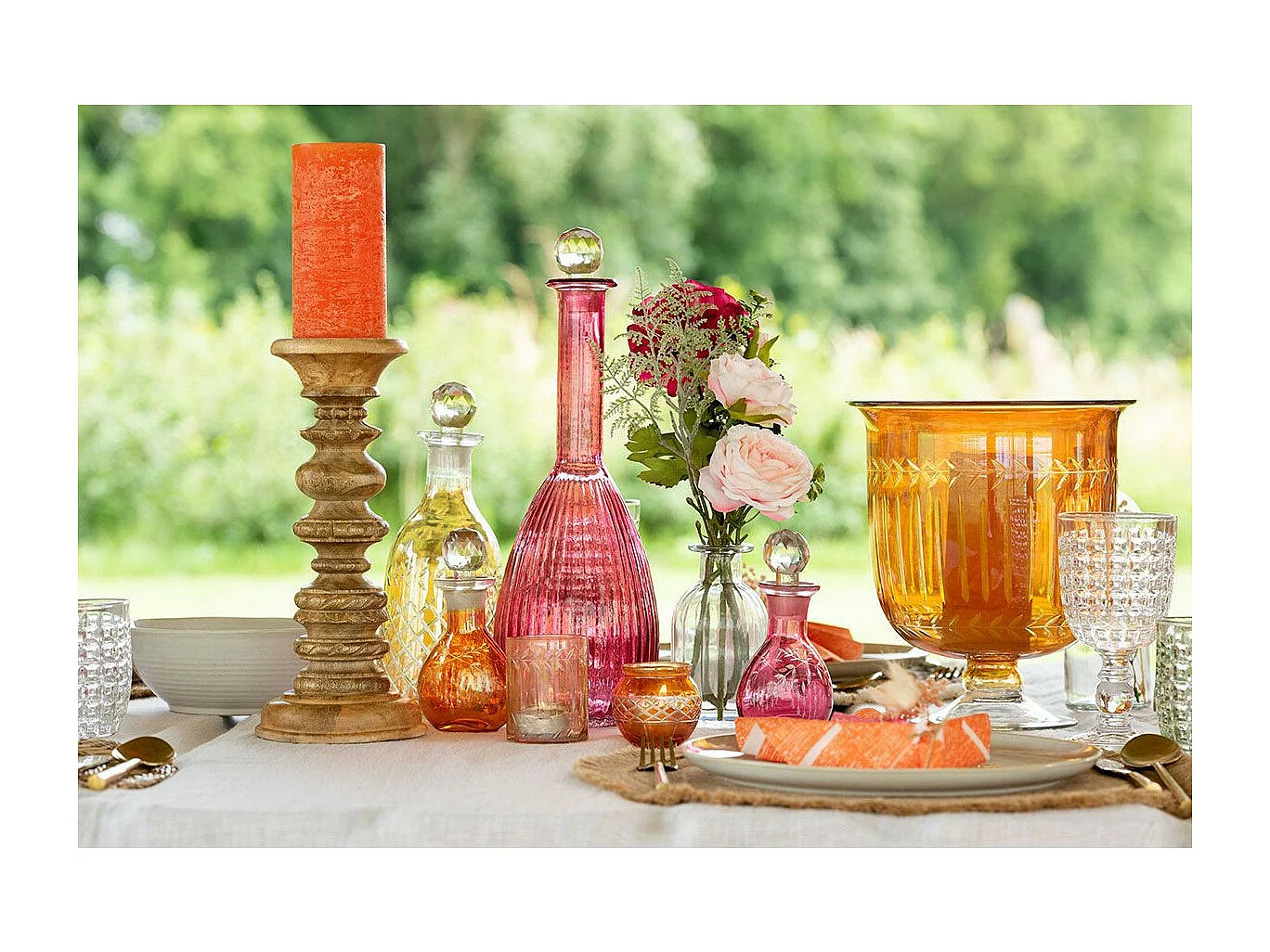 Carafe en Verre Lignes "Anastasia" 39cm Rouge