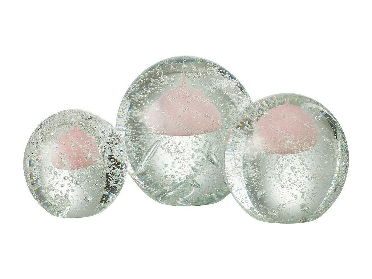 Presse-Papier en Verre "Bulle" 12cm Rose