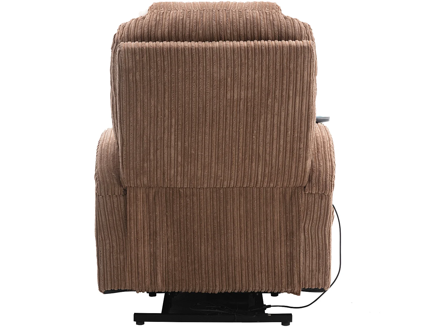 Fauteuil relax électrique avec fonctions de chauffage et de vibration - 2 porte-gobelets et poches latéralles - Marron