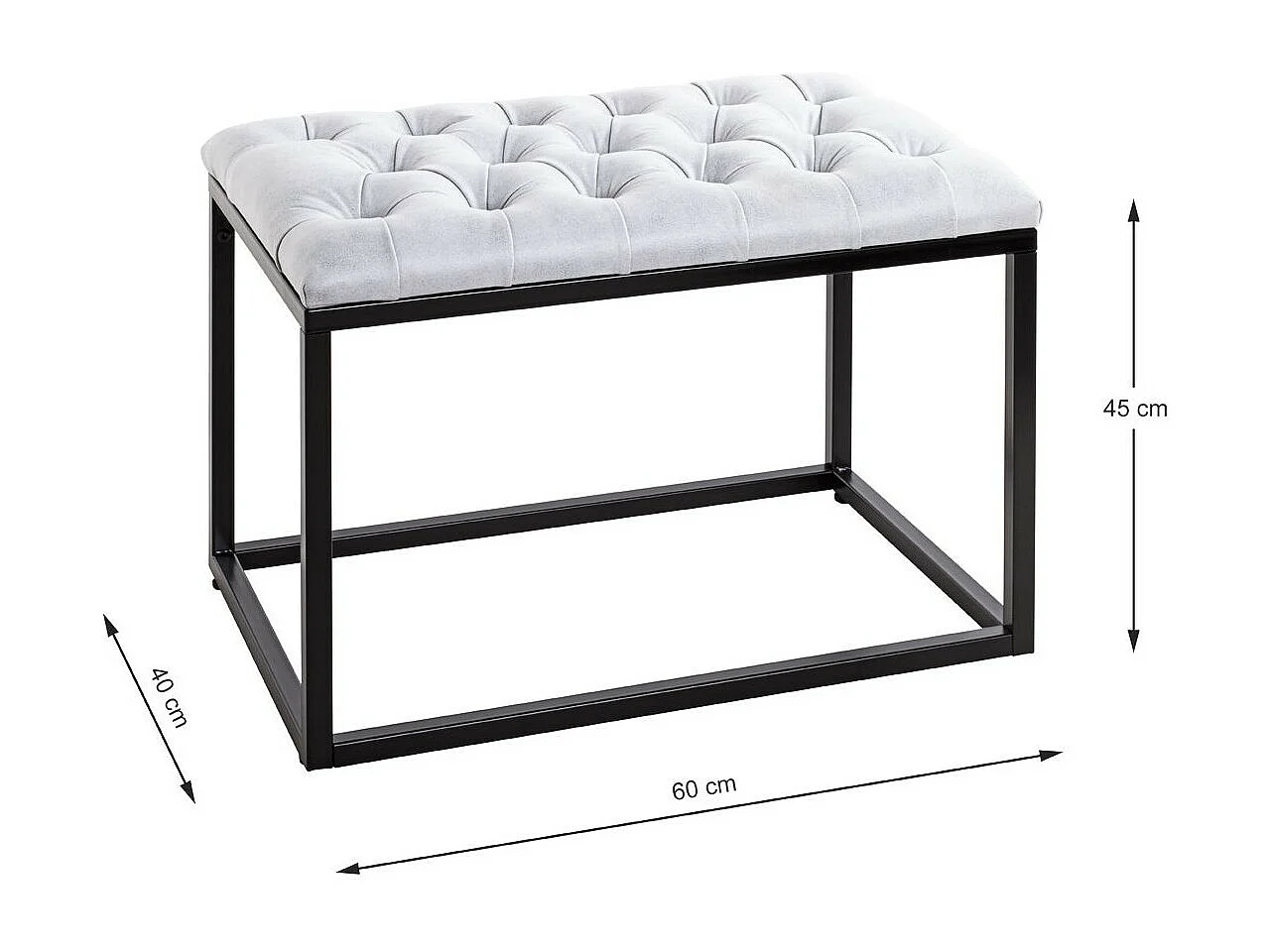 Tabouret Design "Olmida" 60cm Gris & Noir