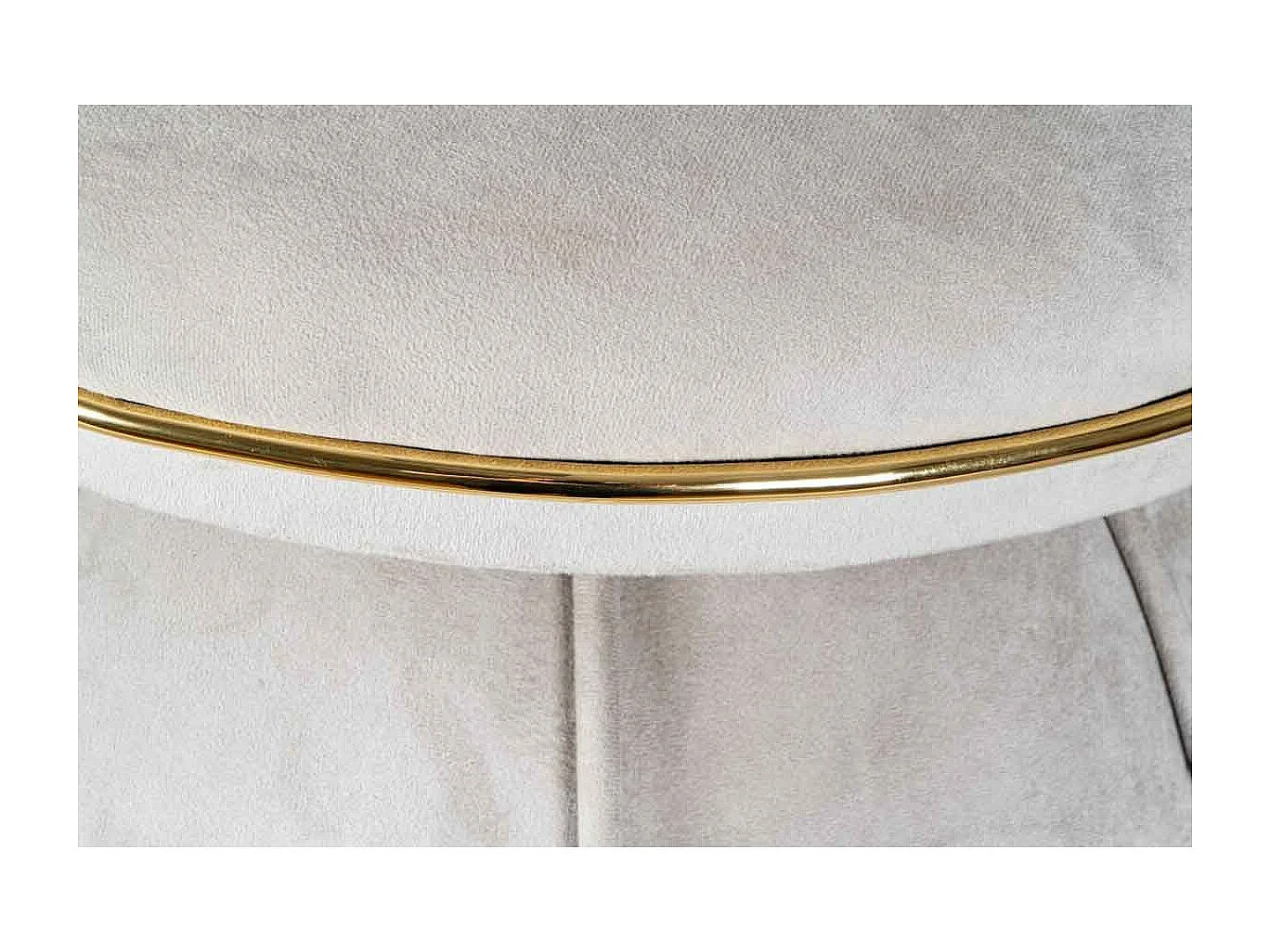 Tabouret Rond Design "Corin" 55cm Taupe & Or