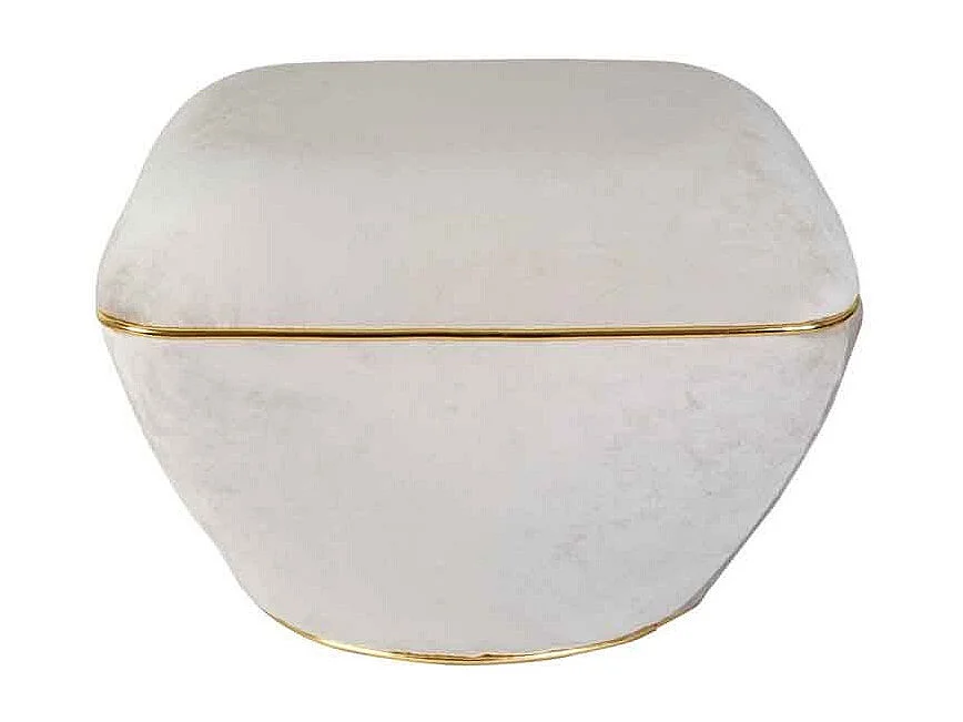 Tabouret Design "Contessa" 60cm Taupe & Or