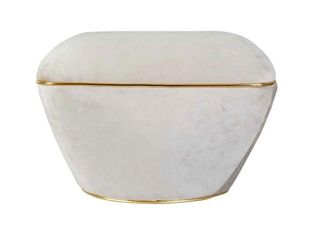 Tabouret Design "Contessa" 60cm Taupe & Or