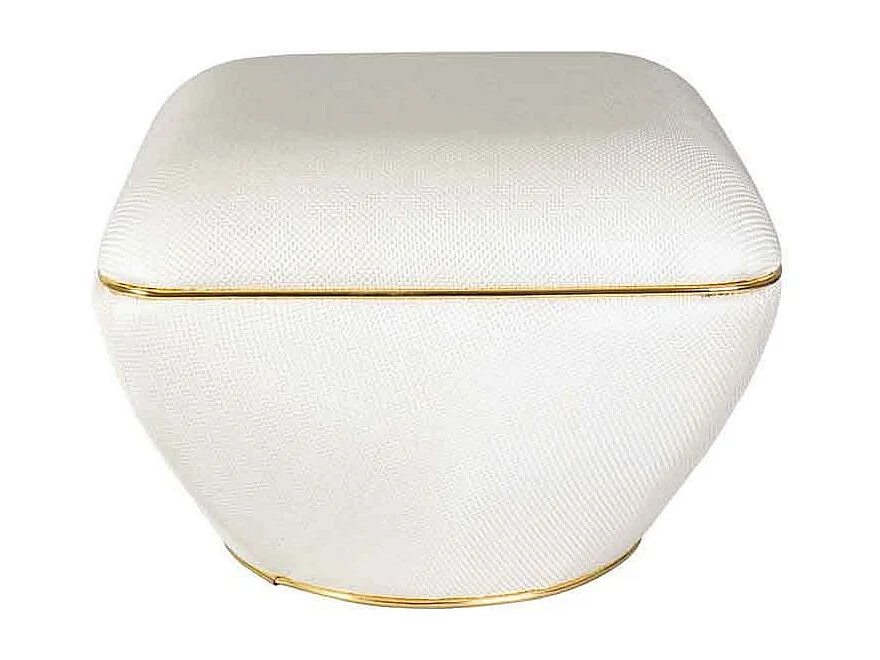 Tabouret Carré "Contessa" 60cm Ivoire & Or