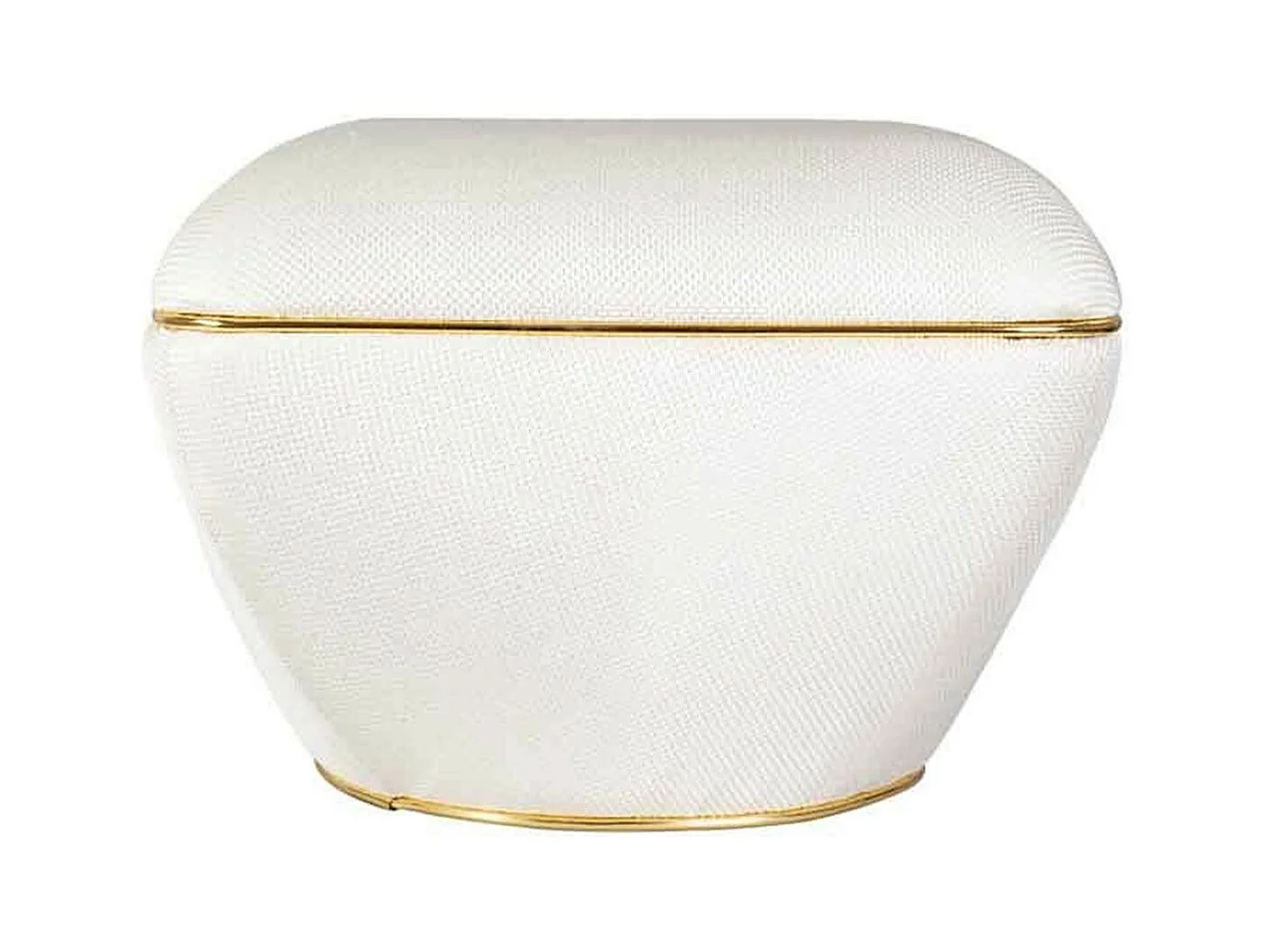 Tabouret Carré "Contessa" 60cm Ivoire & Or