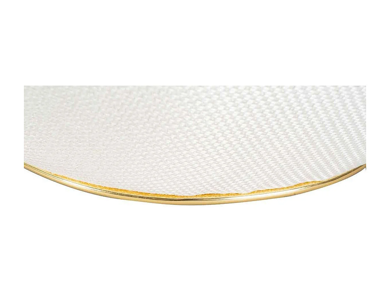 Tabouret Carré "Contessa" 60cm Ivoire & Or