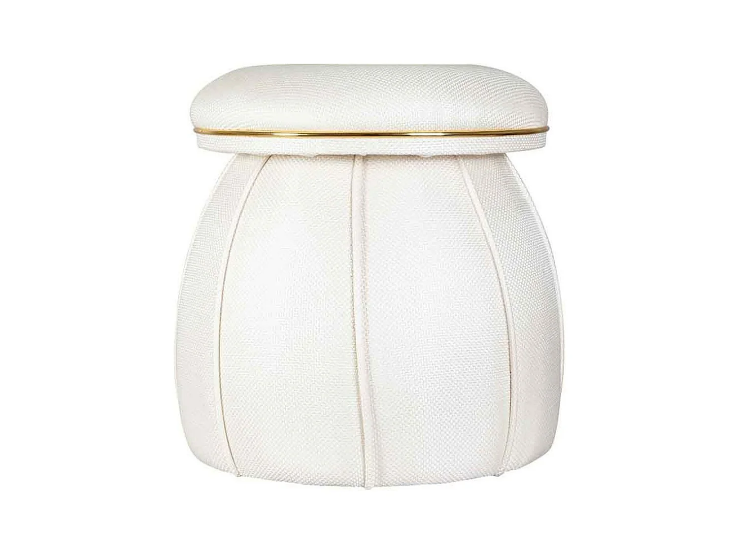 Tabouret Design "Corin" 55cm Ivoire & Or