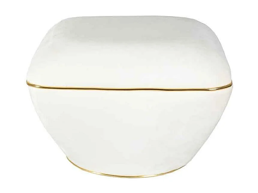 Tabouret Design "Contessa" 60cm Ivoire & Or