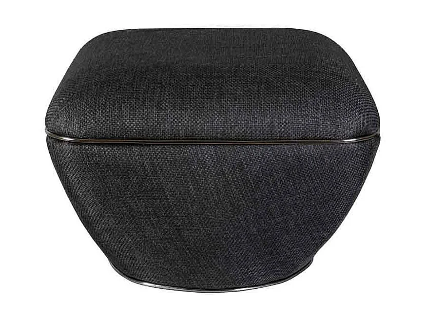 Tabouret Carré "Contessa" 60cm Anthracite & Argent