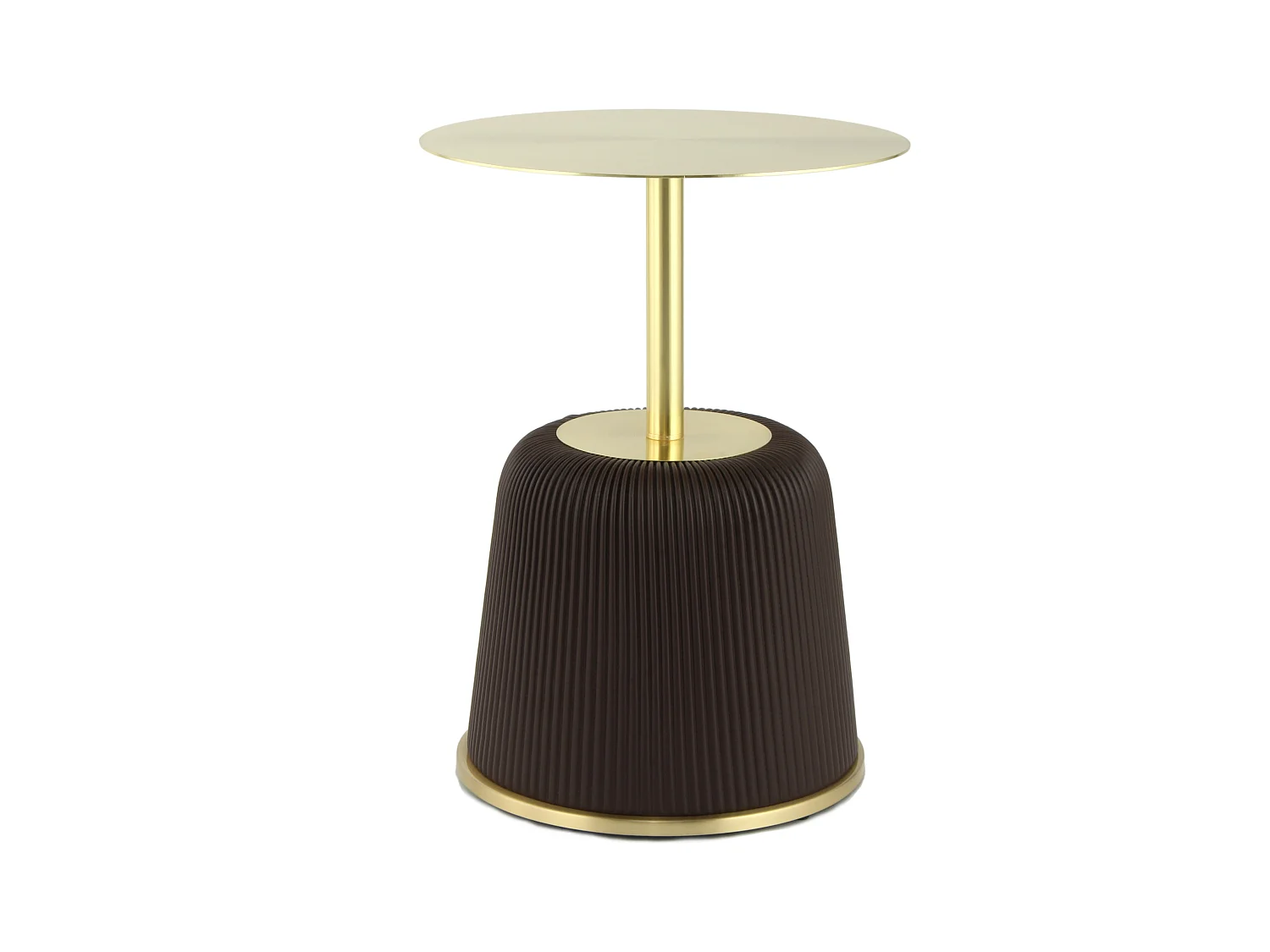 Table d'Appoint Design "Jokai" 60cm Marron & Or