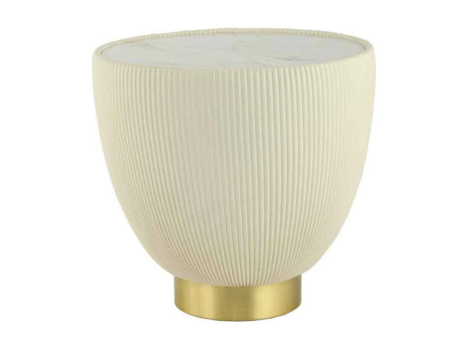 Table d'Appoint Design "Jokai" 47cm Crème & Or