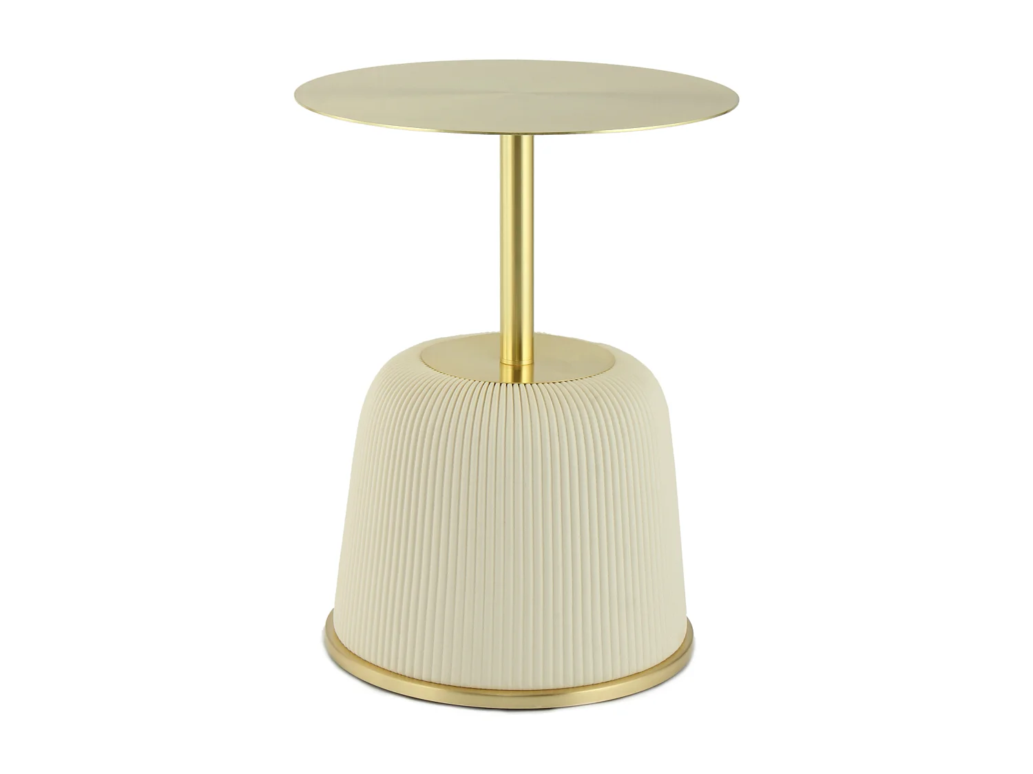 Table d'Appoint Design "Jokai" 60cm Crème & Or