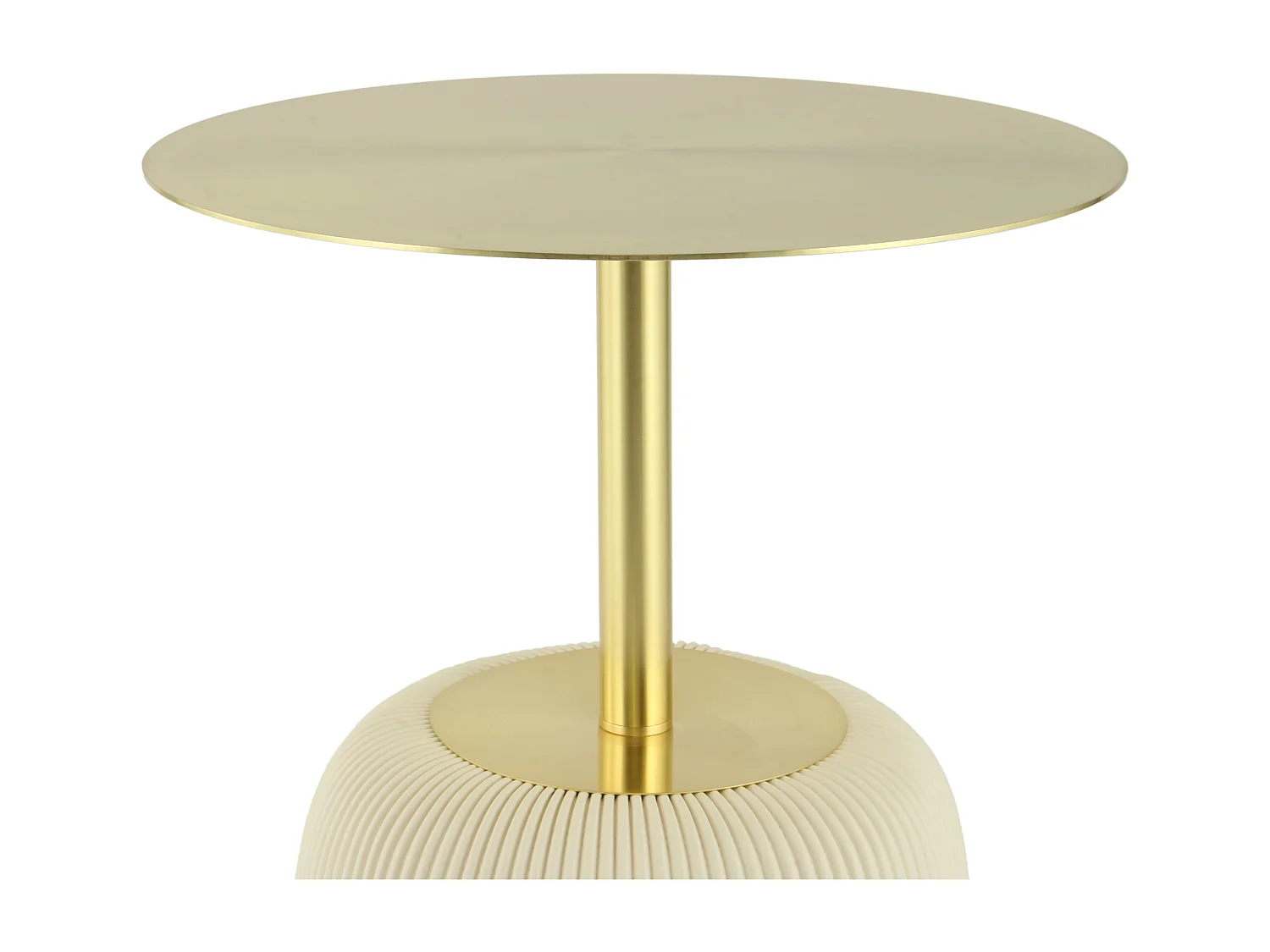 Table d'Appoint Design "Jokai" 60cm Crème & Or