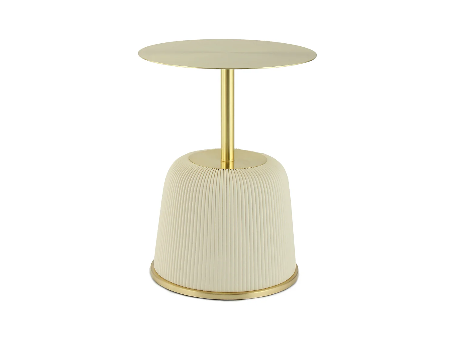 Table d'Appoint Design "Jokai" 60cm Crème & Or