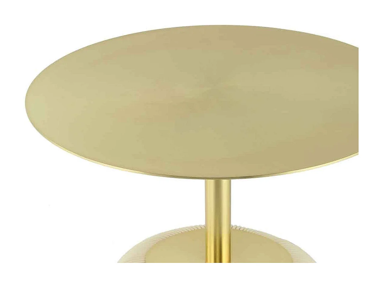 Table d'Appoint Design "Jokai" 60cm Crème & Or