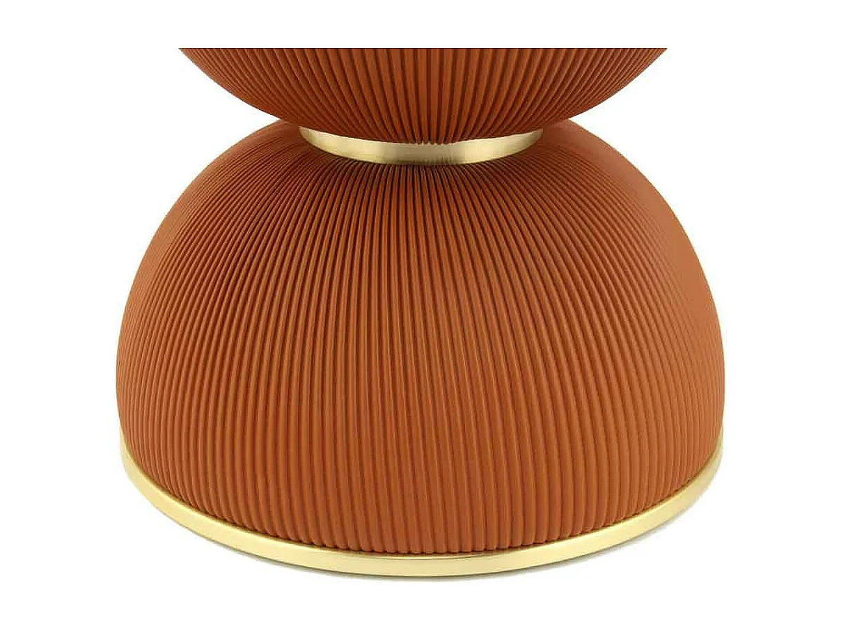 Table d'Appoint Design "Jokai" 51cm Cognac & Or