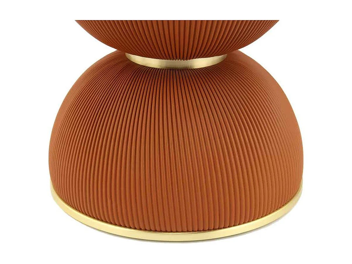 Table d'Appoint Design "Jokai" 51cm Cognac & Or