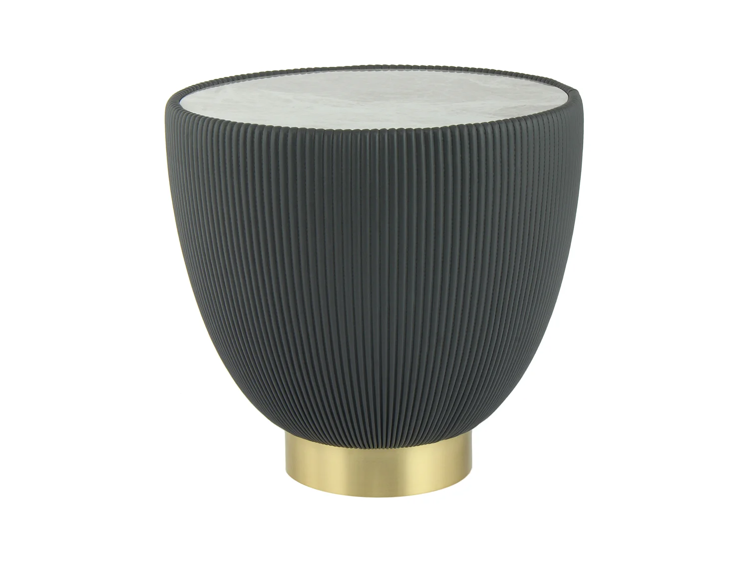 Table d'Appoint Design "Jokai" 47cm Gris & Or