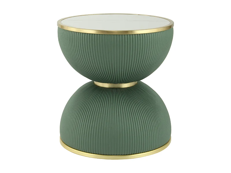 Table d'Appoint Design "Jokai" 51cm Vert & Or
