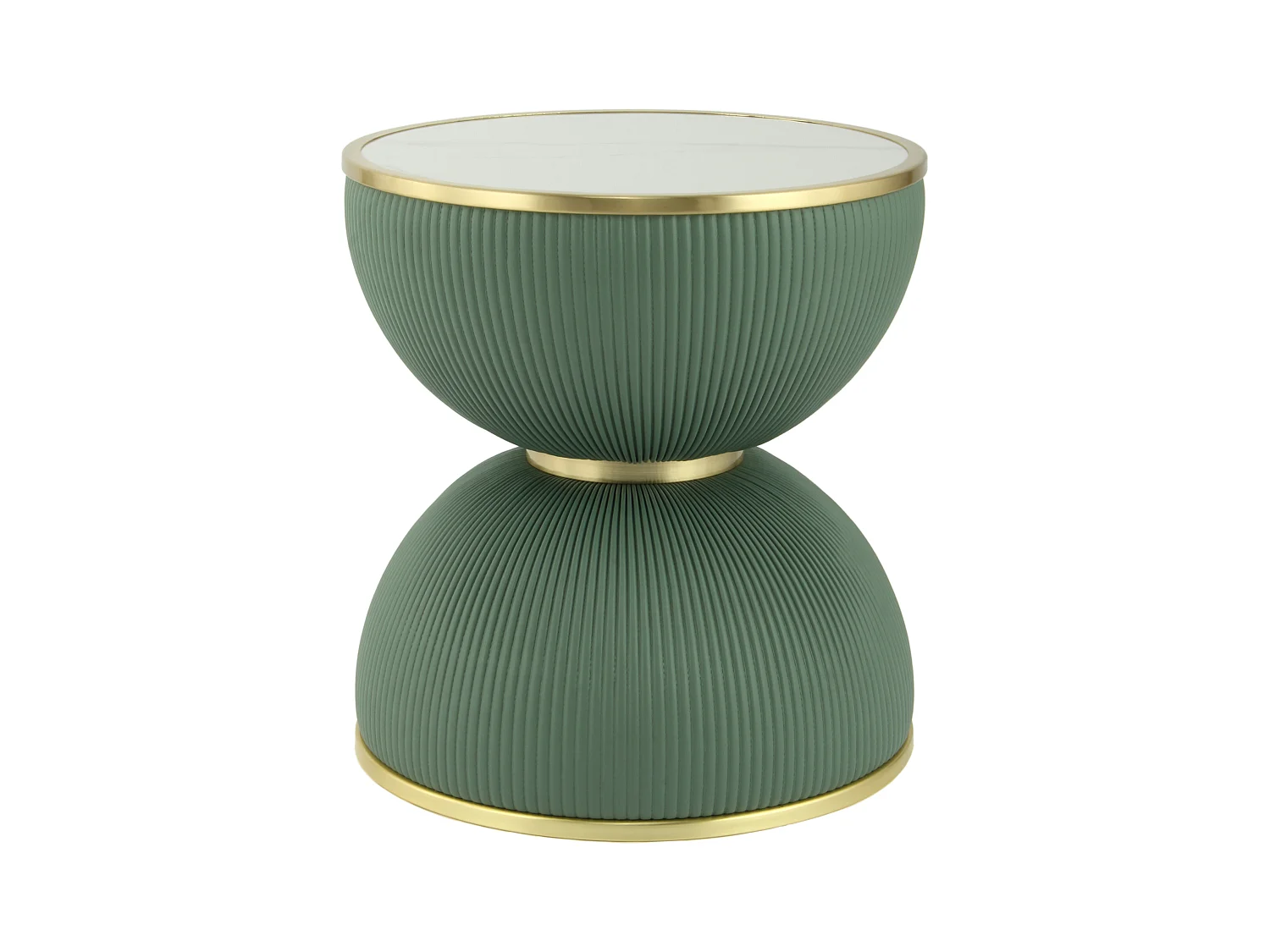 Table d'Appoint Design "Jokai" 51cm Vert & Or