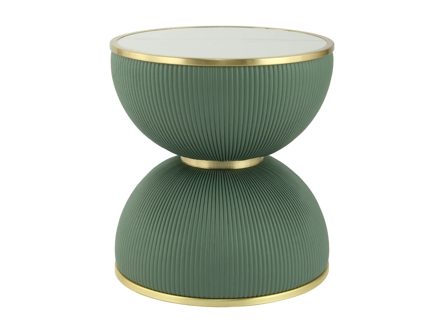 Table d'Appoint Design "Jokai" 51cm Vert & Or