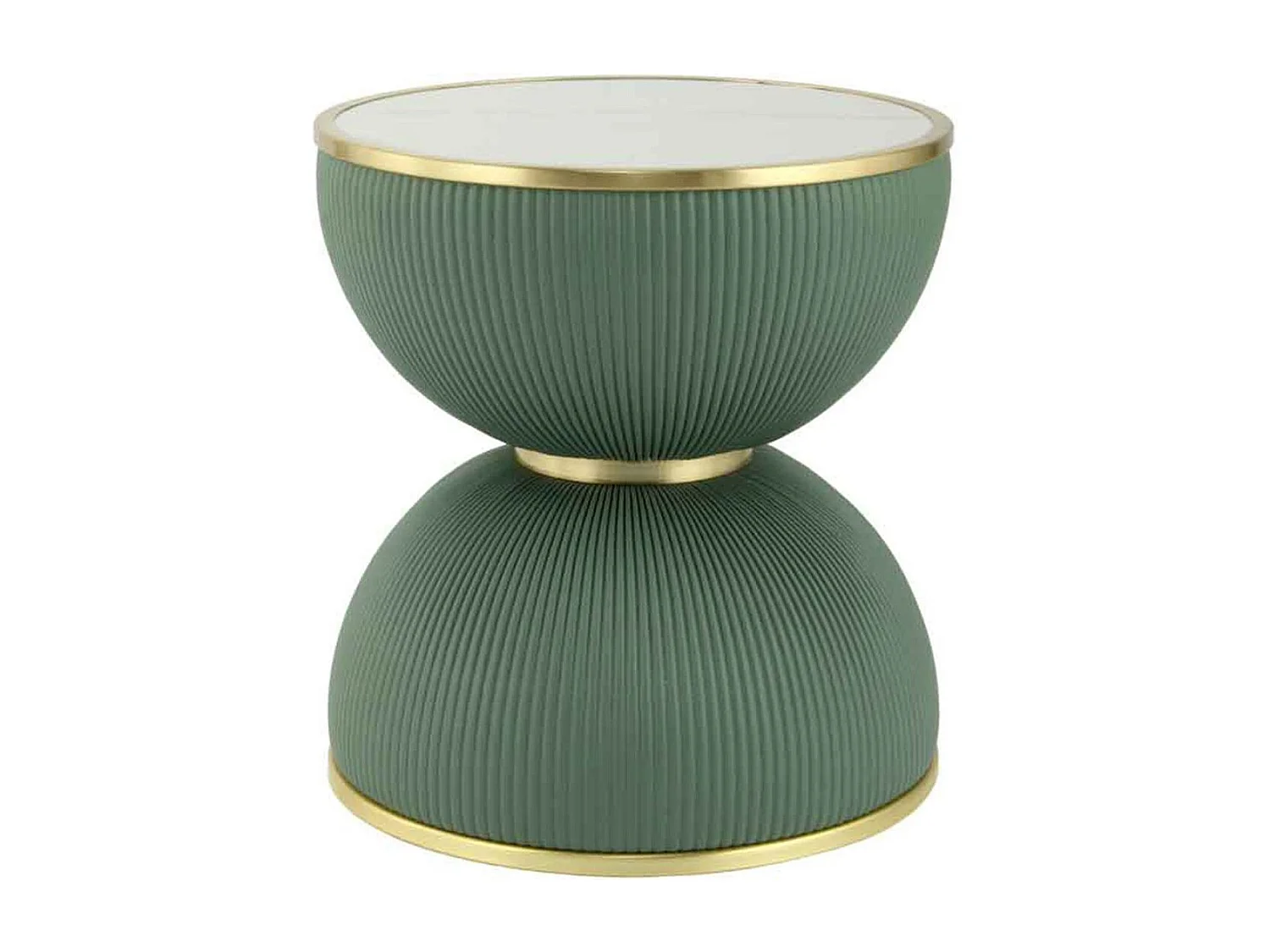 Table d'Appoint Design "Jokai" 51cm Vert & Or