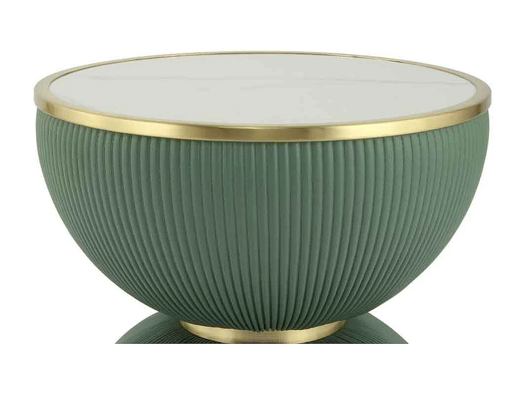 Table d'Appoint Design "Jokai" 51cm Vert & Or