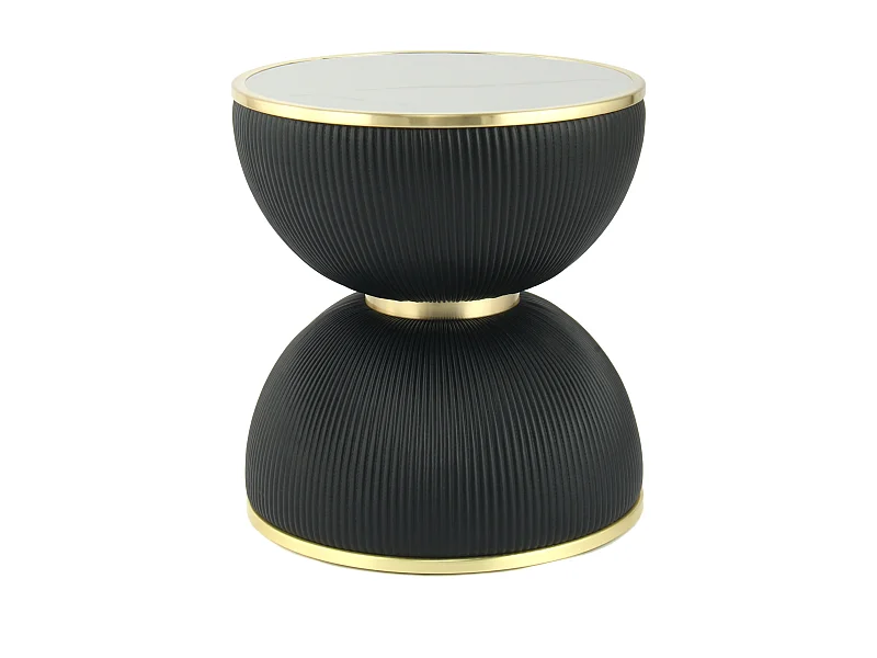 Table d'Appoint Design "Jokai" 51cm Noir & Or