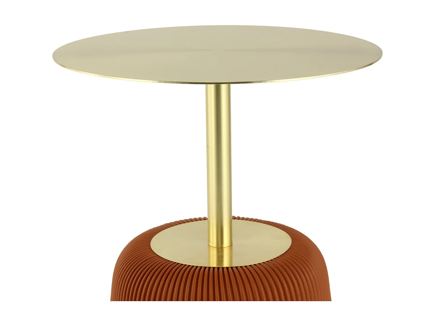 Table d'Appoint Design "Jokai" 60cm Cognac & Or