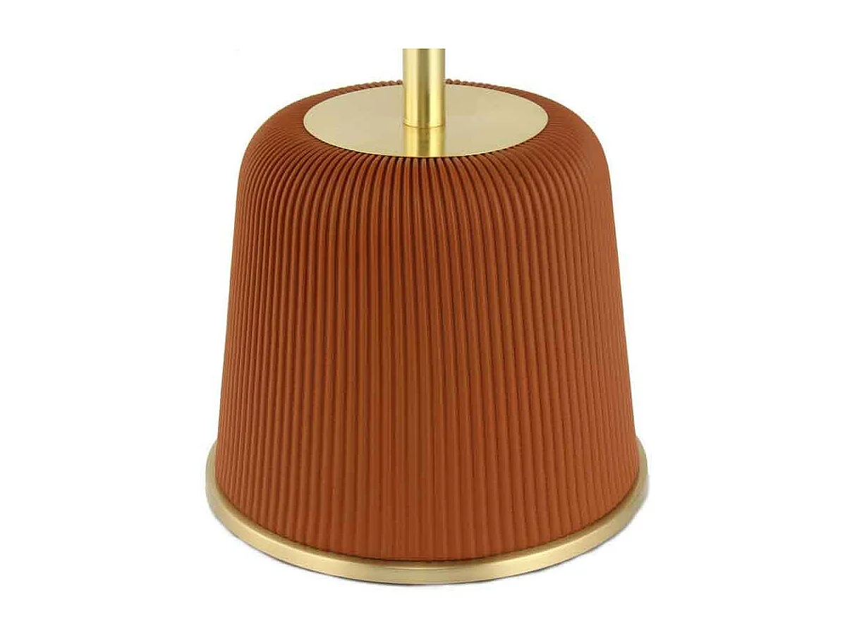 Table d'Appoint Design "Jokai" 60cm Cognac & Or