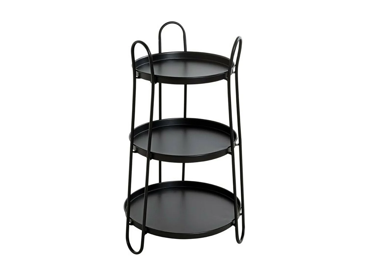 Table d'Appoint 3 Niveaux Déco "Regina" 72cm Noir