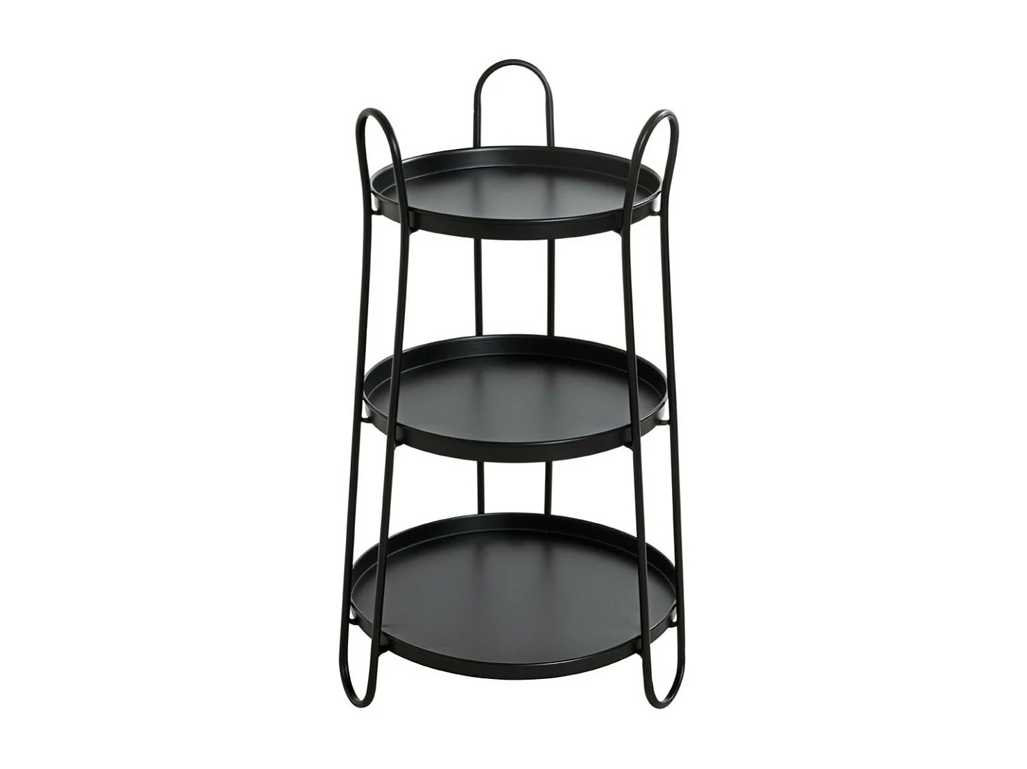 Table d'Appoint 3 Niveaux Déco "Regina" 72cm Noir