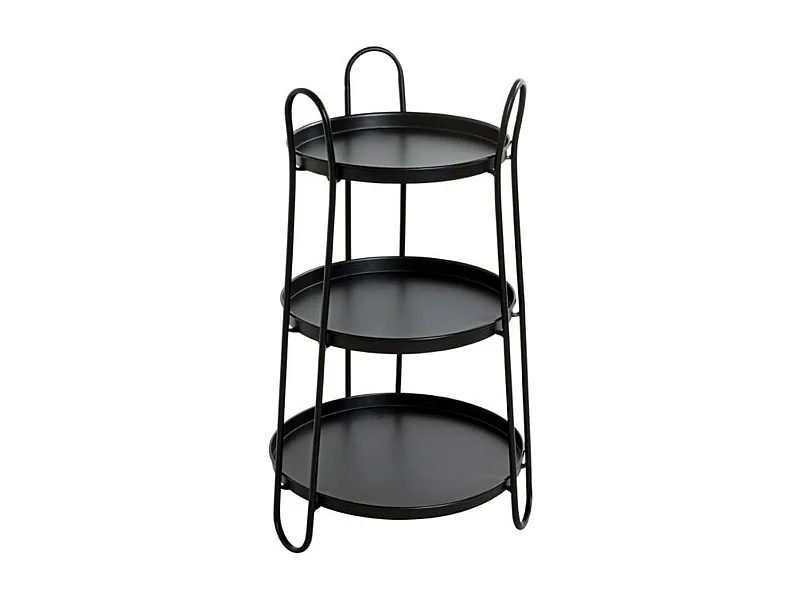Table d'Appoint 3 Niveaux Déco "Regina" 72cm Noir