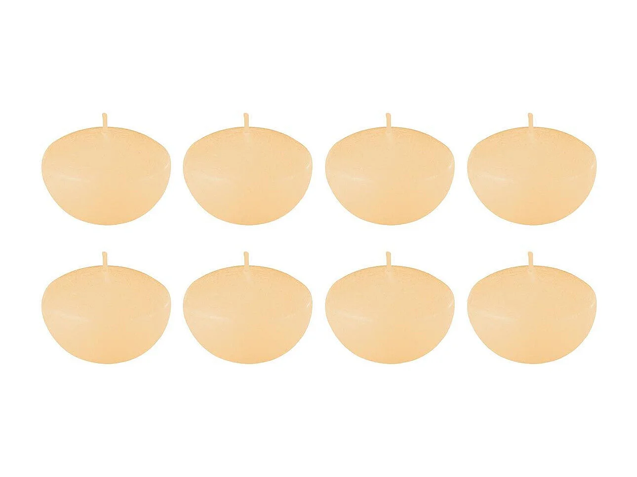 Lot de 8 Bougies Chauffe-Plat "Flottante" 6cm Beige