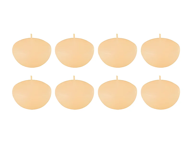 Lot de 8 Bougies Chauffe-Plat "Flottante" 6cm Beige