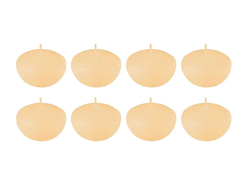 Lot de 8 Bougies Chauffe-Plat "Flottante" 6cm Beige