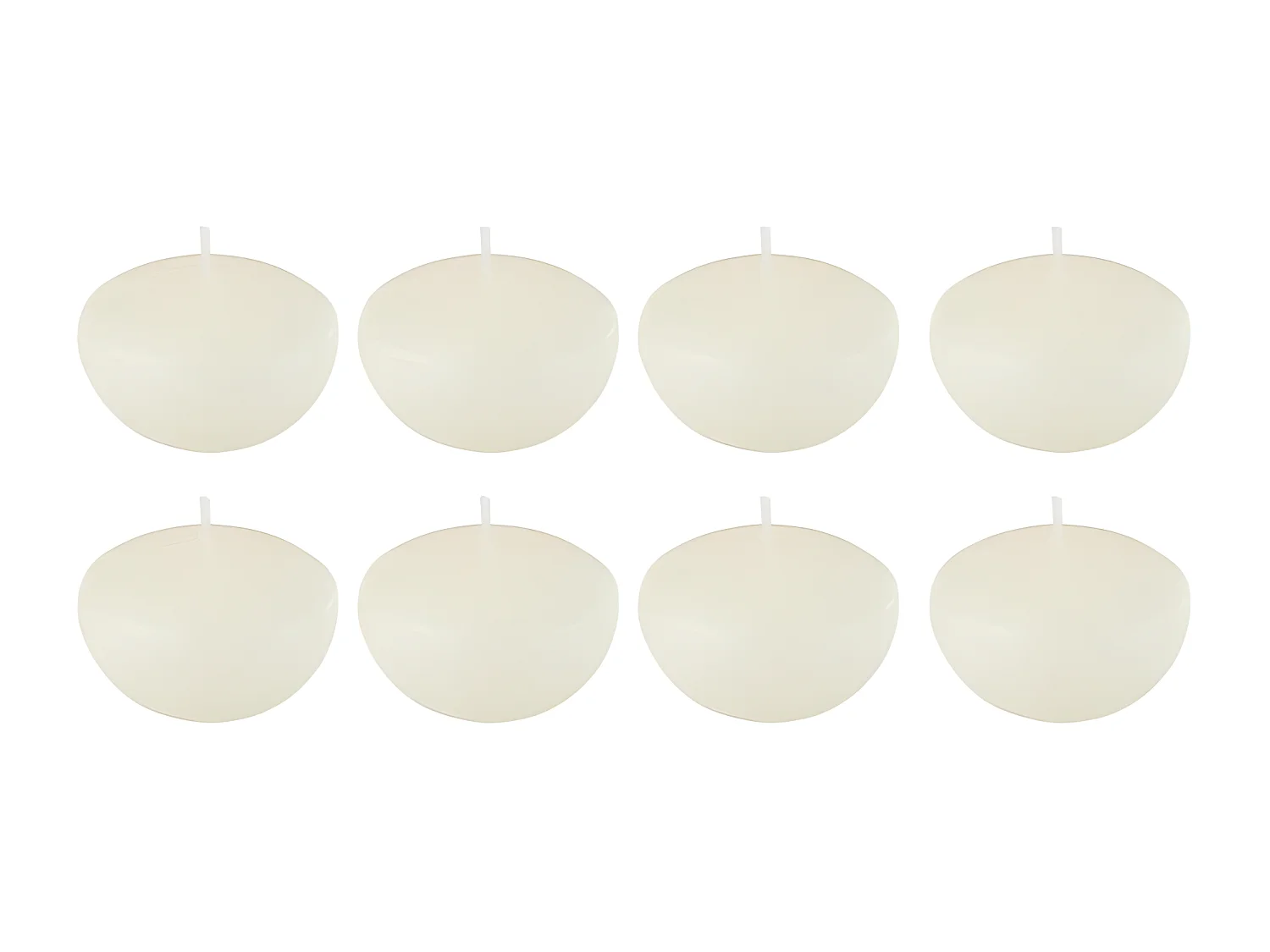 Lot de 8 Bougies Chauffe-Plat "Flottante" 6cm Blanc