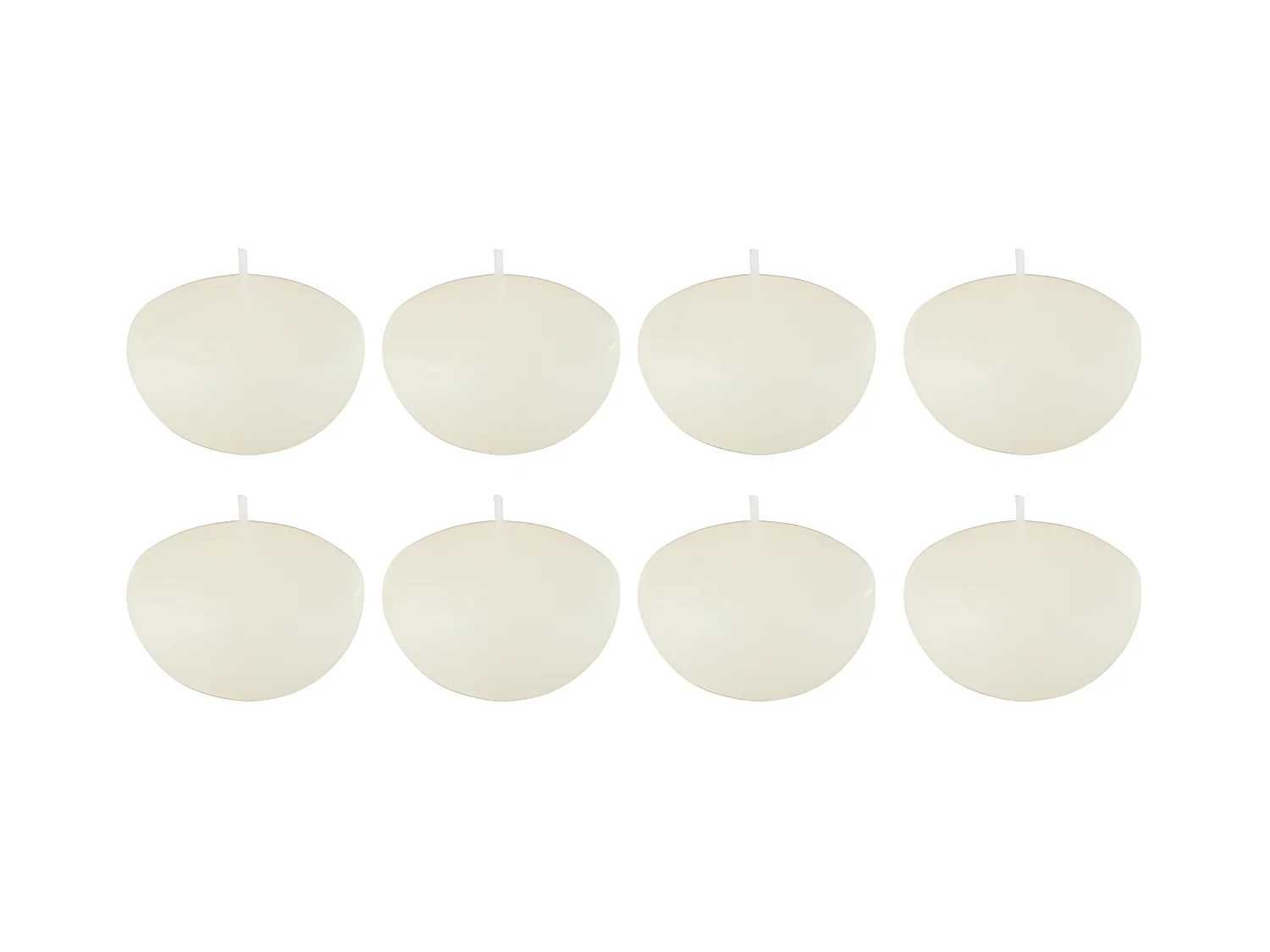 Lot de 8 Bougies Chauffe-Plat "Flottante" 6cm Blanc