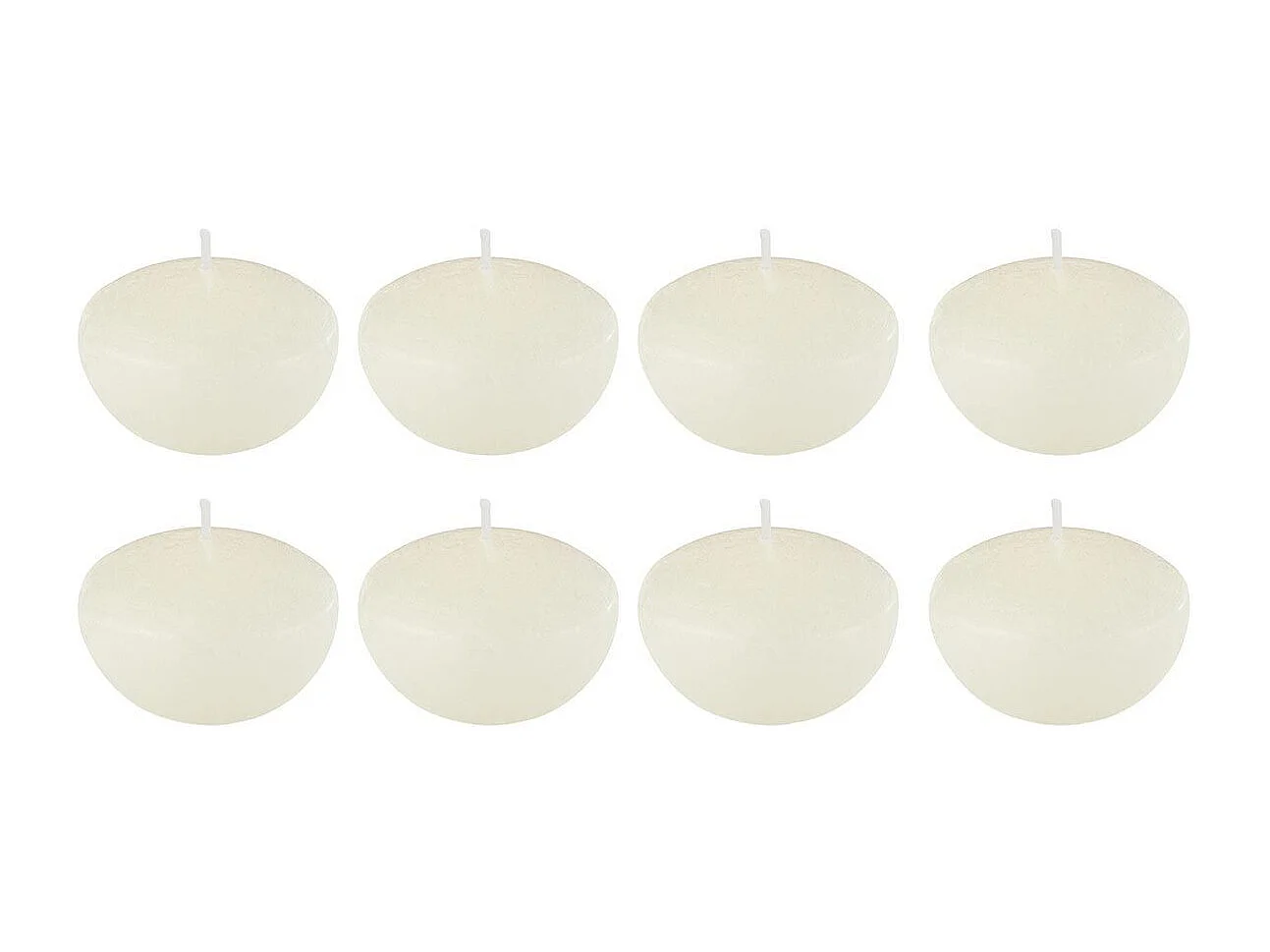 Lot de 8 Bougies Chauffe-Plat "Flottante" 6cm Blanc