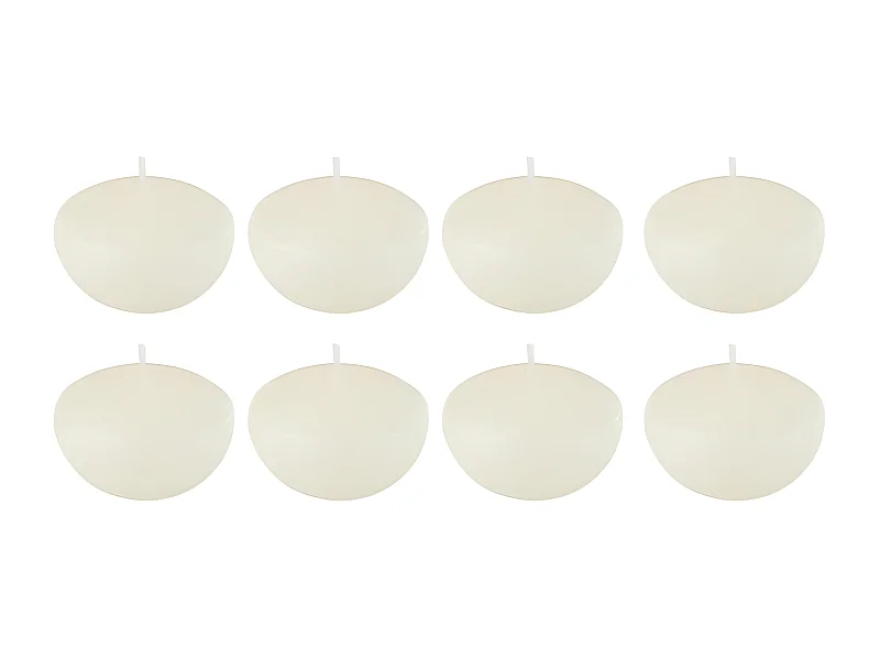 Lot de 8 Bougies Chauffe-Plat "Flottante" 6cm Blanc
