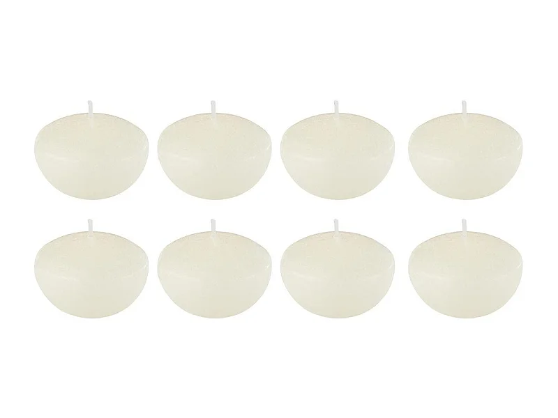 Lot de 8 Bougies Chauffe-Plat "Flottante" 6cm Blanc